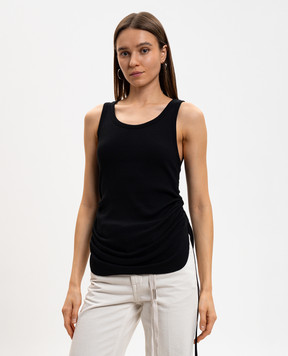 Ann Demeulemeester Черный топ Mara в рубчик B0011982FA659