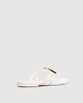 Dolce&Gabbana Білі шльопанці з фактурною монограмою CW2418AY817