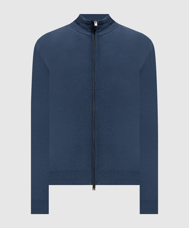 Canali Синій кардиган з вовни MK01149C0022