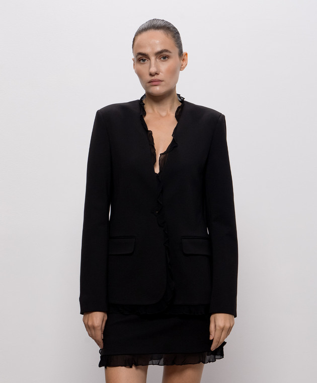 Twinset Черный жакет с оборками 262TP2275 изображение 3