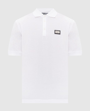 Dolce&Gabbana Біле поло з патчем логотипа G8PL4TG7P1D