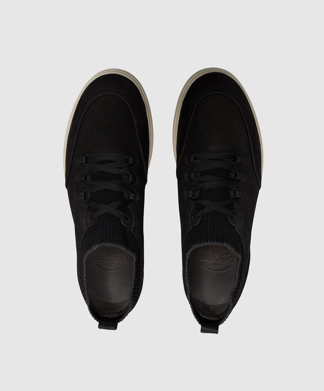 Lanciotti De Verzi Черные кроссовки из нубука SNEAKERS изображение 4