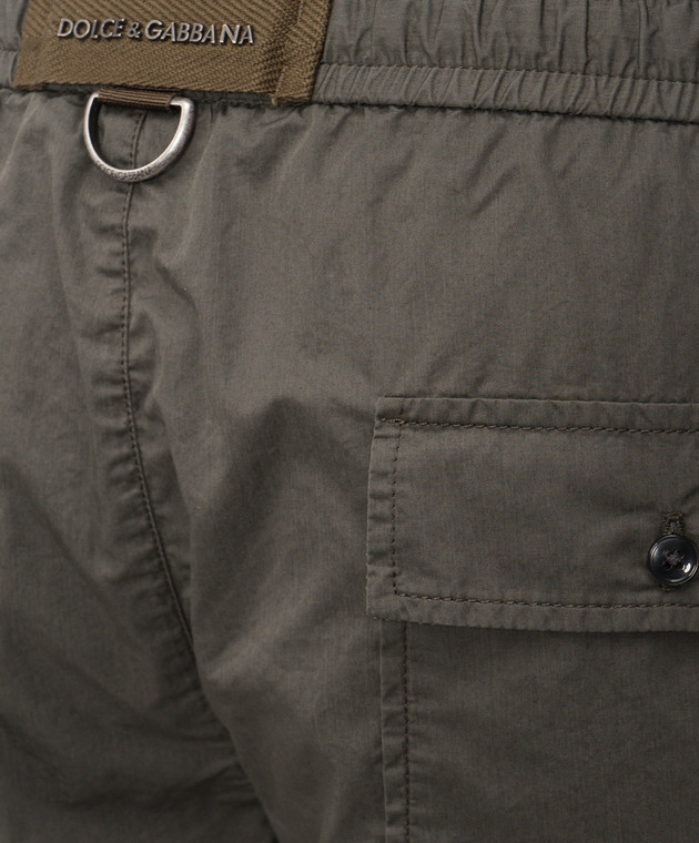 Dolce&Gabbana Шорты цвета хаки с фактурным логотипом GP1F9TFU5YP изображение 5