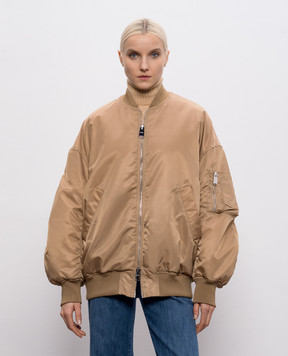 Dondup Бежевий бомбер з драпіруванням DJ773PX0142DXXX