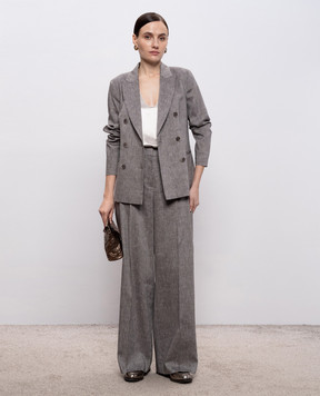 Peserico Серые брюки из льна и шерсти AM4807Z05814