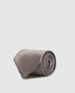 Stefano Ricci Краватка із шовку в брендовий геометричний візерунок CH29049
