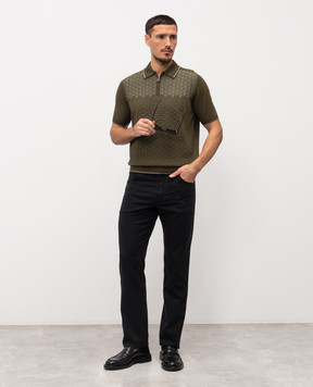 Stefano Ricci Зеленое поло с шелком K818109P31F26175