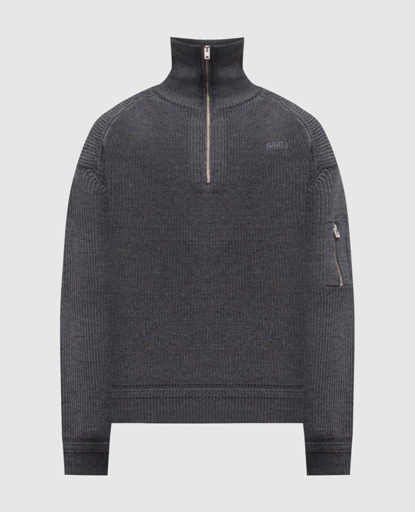 Grey wool sweater with logo Juun.j