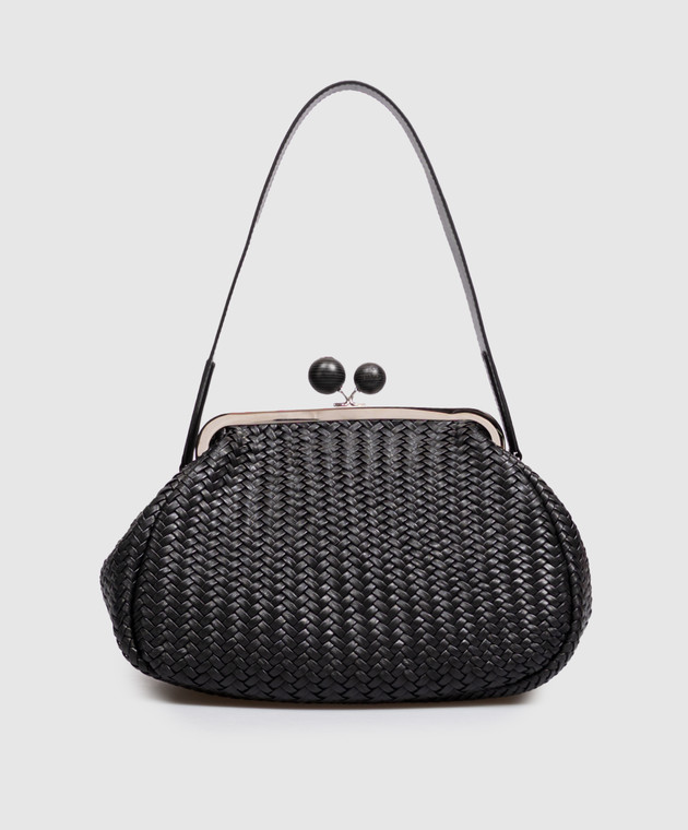 Max Mara Weekend Чорна шкіряна плетена сумка AERE WKAERE