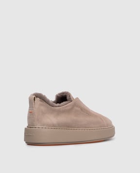 Santoni Серые замшевые кроссовки на меху WBCD61323TARPSAP