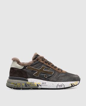 Premiata Сірі комбіновані кросівки Mick на хутрі MICK8432M