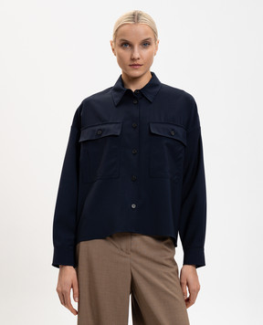 Max Mara Weekend Синя сорочка MULINO з вовни WKDMULINO