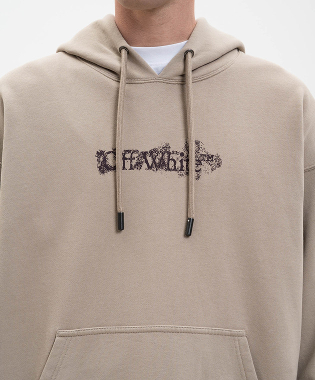 Off-White Бежеве худі з емблемою Heraldic Arrow 44MBB085S26F00I зображення 5