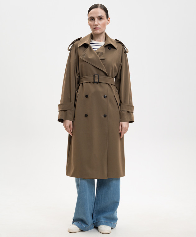 Max Mara Коричневый тренч CERTO из шерсти MXMCERTO изображение 3