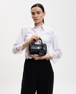 Dolce&Gabbana Черная кожаная сумка My Sicily BB7864B7321