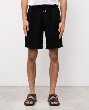 Vilebrequin Чорні шорти-карго з льону BAIAU101