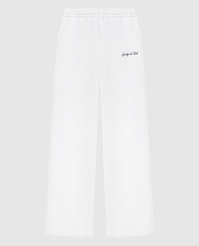 Sporty & Rich Утеплені спортивні штани кольору айворі з вишивкою логотипа PA071712326WH01
