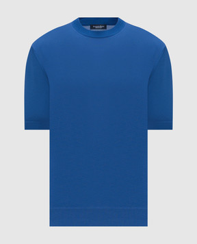 Stefano Ricci Синяя футболка из шелка K616006G12F26102