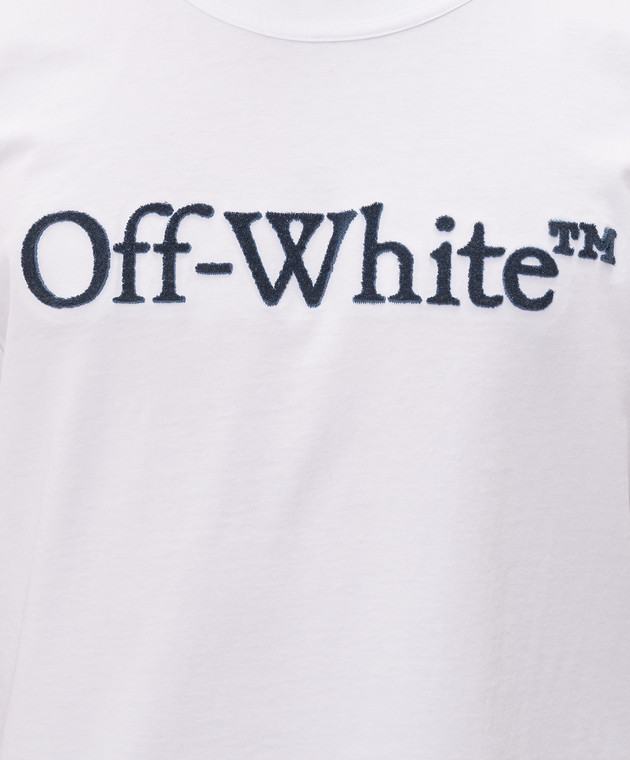 Off-White Белая футболка с фактурным логотипом 44MAA16MF26J005 изображение 5