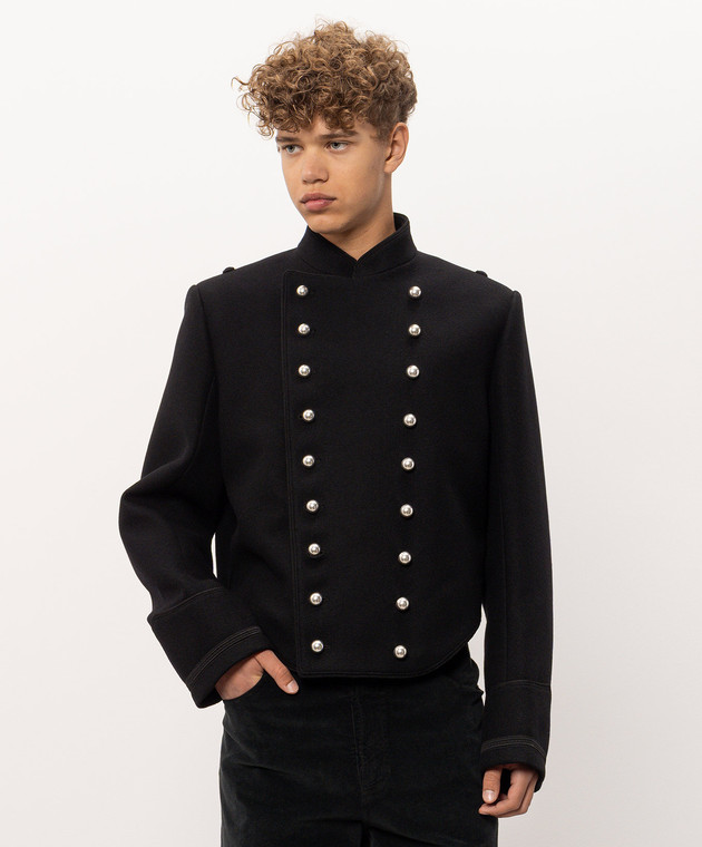 Ann Demeulemeester Черный двубортный укороченный жакет Noa Marsina B0014456FA797 изображение 3