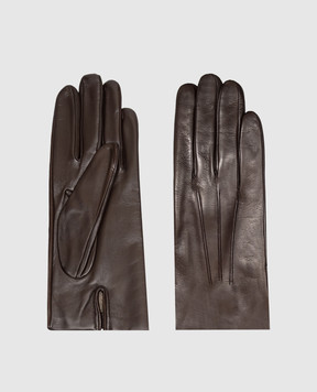 Sermoneta Gloves Коричневі шкіряні рукавички B27TOUCH