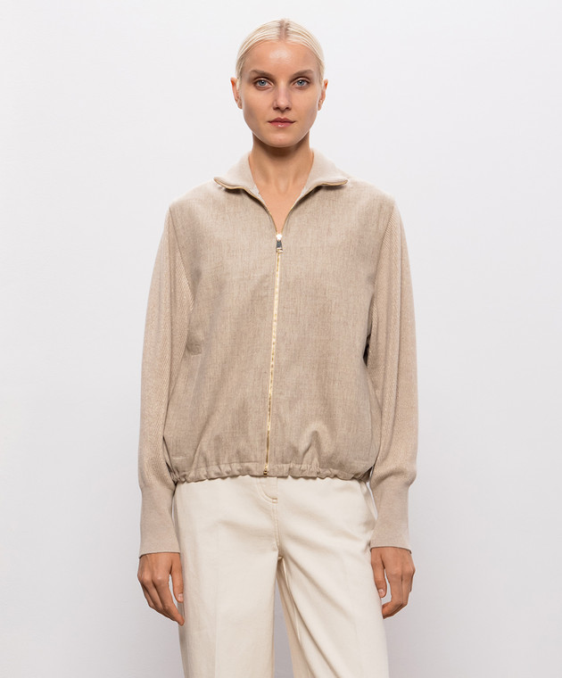 Fabiana Filippi Бежевая куртка с шерстью GCD226F220M436 изображение 3