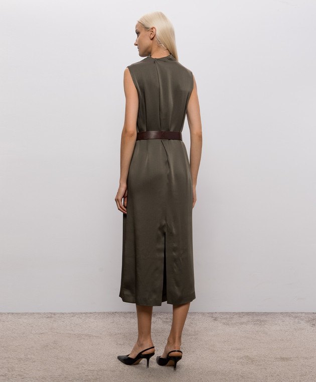 Brunello Cucinelli Платье миди цвета хаки M0H38A5519 изображение 3