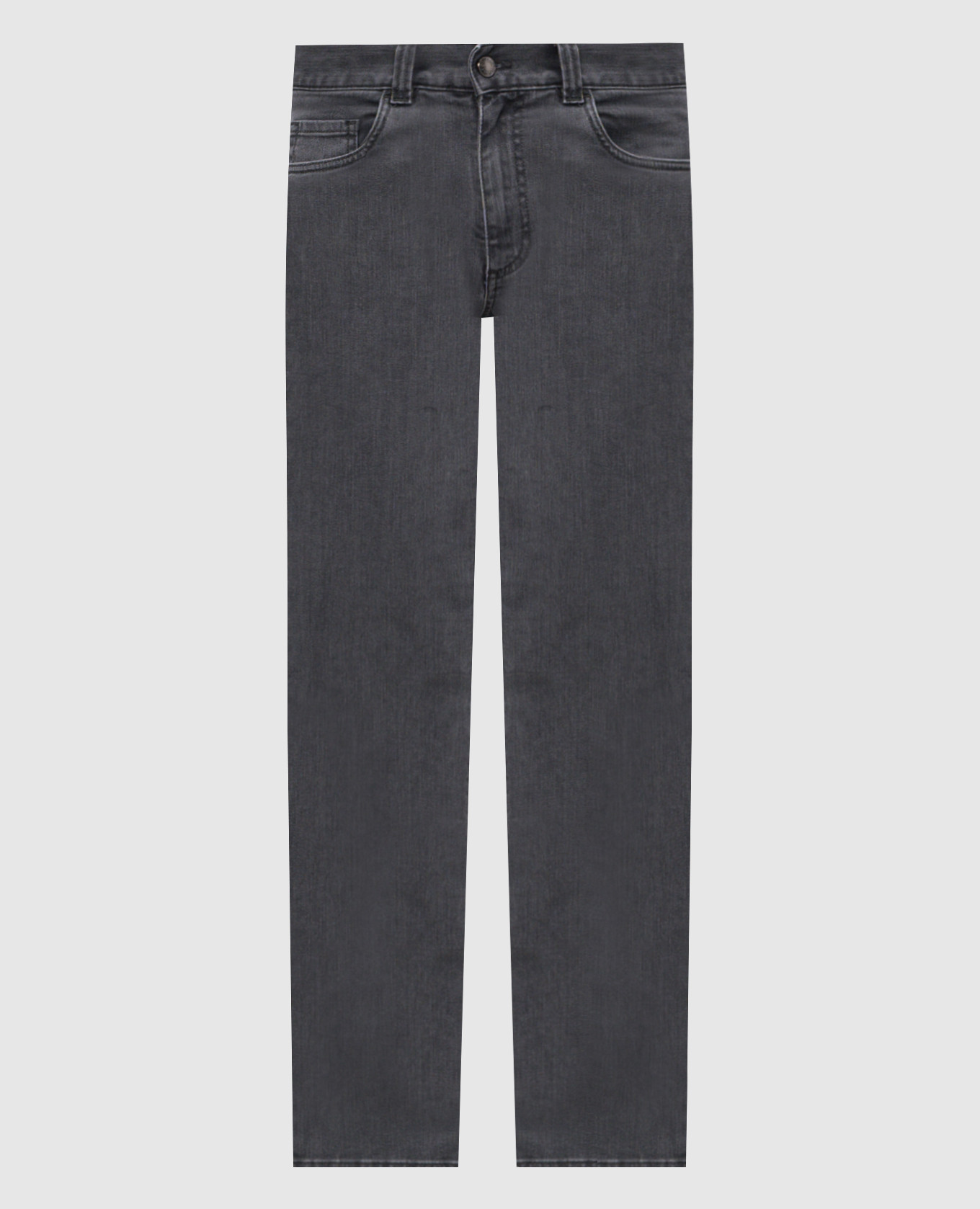 Серые джинсы слим с патчем логотипа