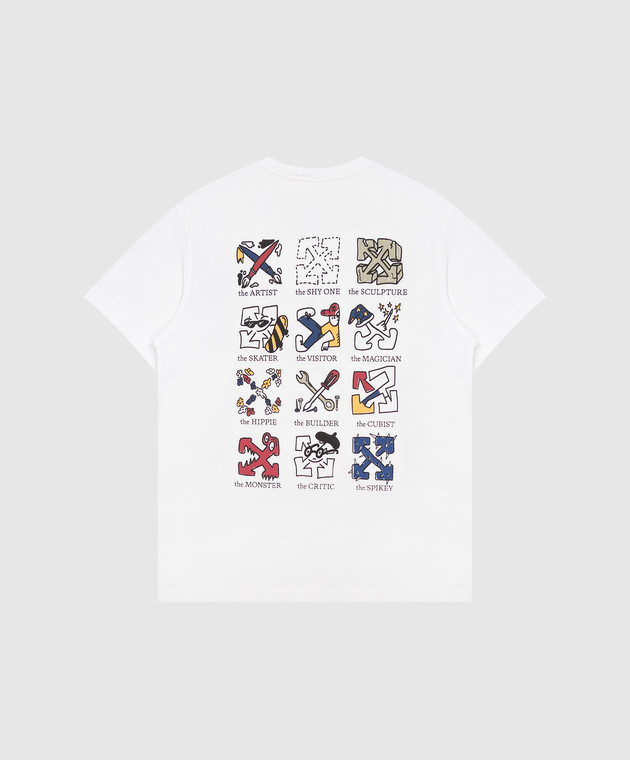 Off-White Дитяча біла футболка з принтом 44BAA002F26J007 зображення 2