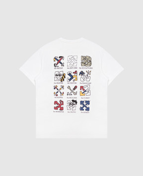 Off-White Детская белая футболка с принтом 44BAA002F26J007