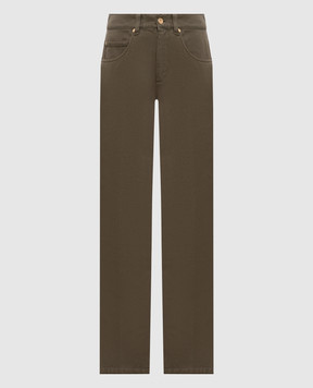 Brunello Cucinelli Джинсы цвета хаки с патчем логотипа M0H81P5568