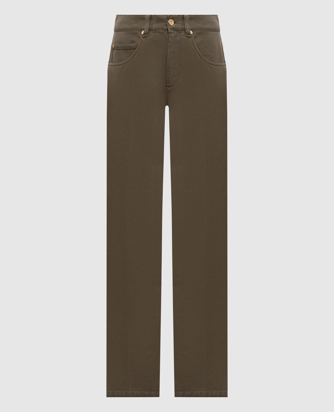 Джинсы цвета хаки с патчем логотипа