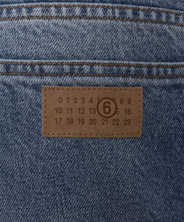 Maison Margiela MM6 Синие джинсы с эффектом потертости SH0LA0039M30058 изображение 5