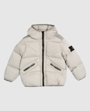 Stone Island Дитячий пуховик кольору хакі з логотипом K2S164100017S002824
