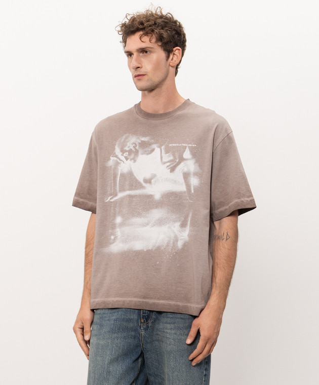 Off-White Бежевая футболка Dreaming Narciso 44MAA120F26J015 изображение 3