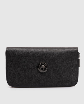 Stefano Ricci Черный кожаный кошелек-клатч с металлической эмблемой PP312GUVD