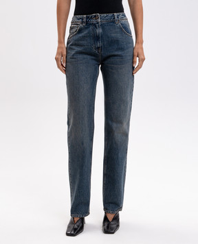Magda Butrym Сині джинси з ефектом потертості DENIM01PANTS125926