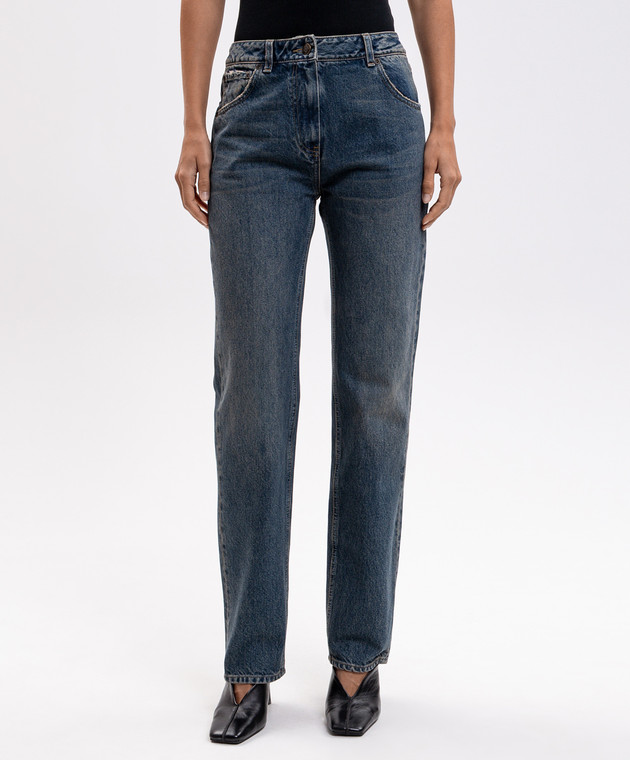 Magda Butrym Синие джинсы с эффектом потертости DENIM01PANTS125926 изображение 3