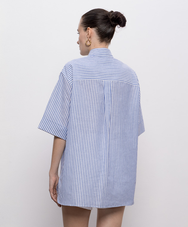 Valentino Рубашка с леном в полоску 8V0AAF26BH0 изображение 4