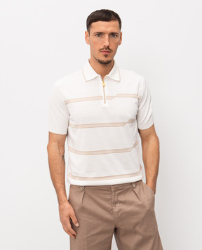 Stefano Ricci Біле поло в смужку K616435P31F26105