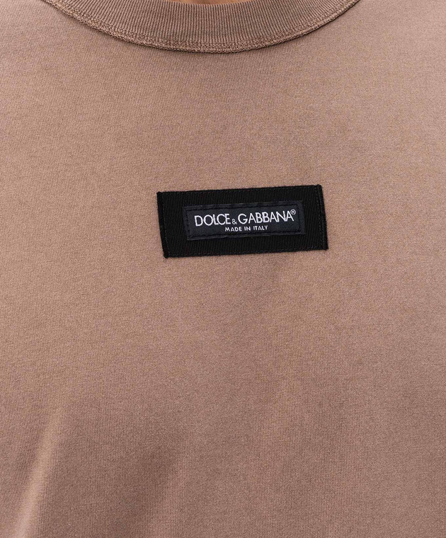Dolce&Gabbana Коричнева футболка з ефектом вивороту G8RI4TG7P1O зображення 5