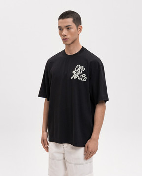 Off-White Чорна футболка з принтом логотипа 44MAA120S26J00M