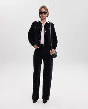 Max Mara Синяя вельветовая рубашка RIVOLO MSTRIVOLO