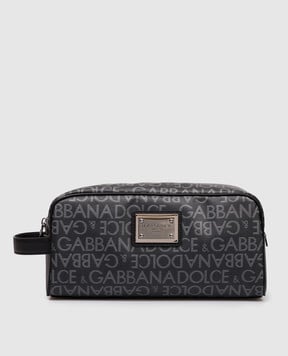 Dolce&Gabbana Сірий несесер з принтом логотипа BT0989AJ705