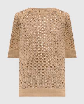 Ermanno Scervino Бежевий топ з кристалами D485L317CTYLE