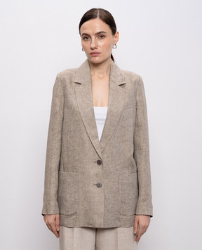 Peserico Коричневий жакет з льону S0122802598