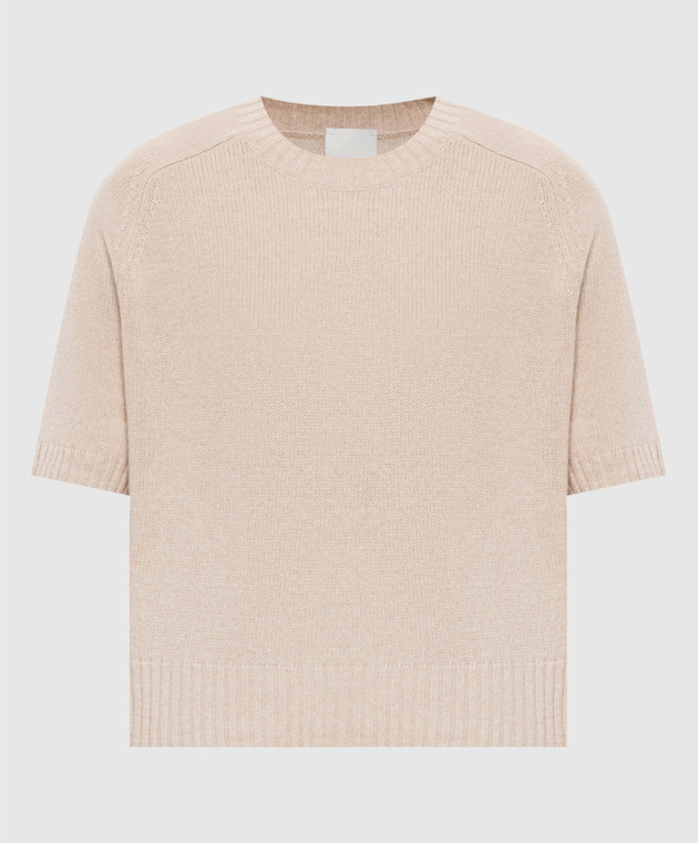 Allude Бежевий светр з короткими рукавами з кашеміру 26511152