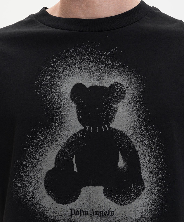 Palm Angels Чорна футболка Spray Bear PMAA109S26JER001 зображення 5