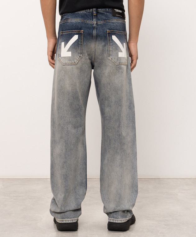 Off-White Голубые джинсы с принтом 44MYA18JF26D007 изображение 4