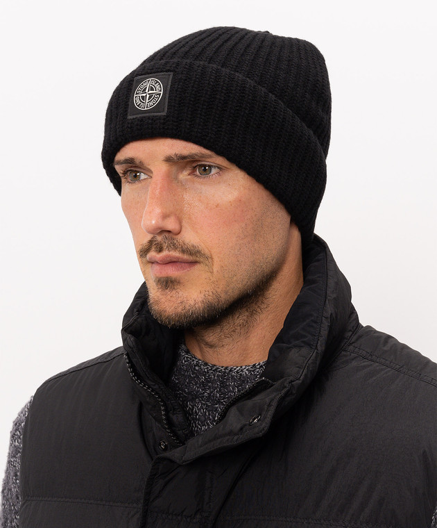 Stone Island Чорна шапка з вовни L2S15N100012S00B4 зображення 2